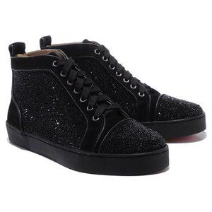 Louis Strass - Sneakers - Suede calf and strass - Black - Christian  Louboutin